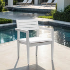 Grayish Aluminum Outdoor Dining Chair with Cushion, Set of 4