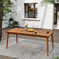 Teak Acacia Wood Outdoor Dining Table, Farmhouse Style, Seats 8