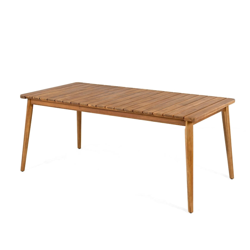 Teak Acacia Wood Outdoor Dining Table, Farmhouse Style, Seats 8