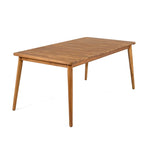 Teak Acacia Wood Outdoor Dining Table, Farmhouse Style, Seats 8