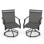 Grey/Brown Swivel Patio Dining Chair with 360° Rotation, Set of 2
