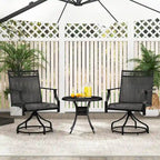 Grey/Brown Swivel Patio Dining Chair with 360° Rotation, Set of 2
