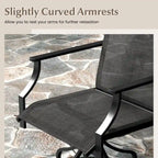 Grey/Brown Swivel Patio Dining Chair with 360° Rotation, Set of 2