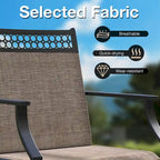 Grey/Brown Swivel Patio Dining Chair with 360° Rotation, Set of 2