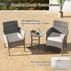 Off-White & Gray Rattan Arm Dining Chair with Cushion, Set of 2