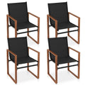 Black/Brown Outdoor Dining Chair with Armrests, Set of 4