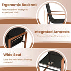 Black/Brown Outdoor Dining Chair with Armrests, Set of 4