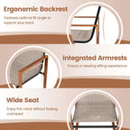 Black/Brown Outdoor Dining Chair with Armrests, Set of 4