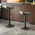 Max 34 Inch Outdoor Barstool, Gray Resin Woven Wicker, Foldable, Set of 2