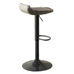 Gray & Black Wicker Foldable Outdoor Barstool, Adjustable Height, Set of 2