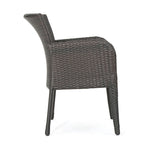 Brown Multi Resin Wicker Outdoor Dining Chair, Set of 2