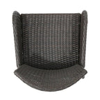 Brown Multi Resin Wicker Outdoor Dining Chair, Set of 2