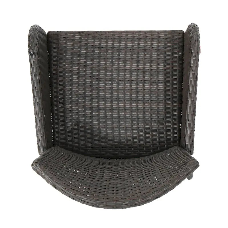 Brown Multi Resin Wicker Outdoor Dining Chair, Set of 2