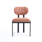 Tufted Dining Chair with Black Metal Legs – Set of 2 (Grey / Green / Pink)