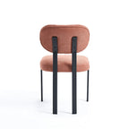 Tufted Dining Chair with Black Metal Legs – Set of 2 (Grey / Green / Pink)
