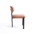 Tufted Dining Chair with Black Metal Legs – Set of 2 (Grey / Green / Pink)