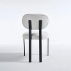 Tufted Dining Chair with Black Metal Legs – Set of 2 (Grey / Green / Pink)