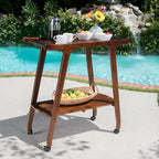 Verdes Outdoor Acacia Wood Bar Cart by Christopher Knight Home