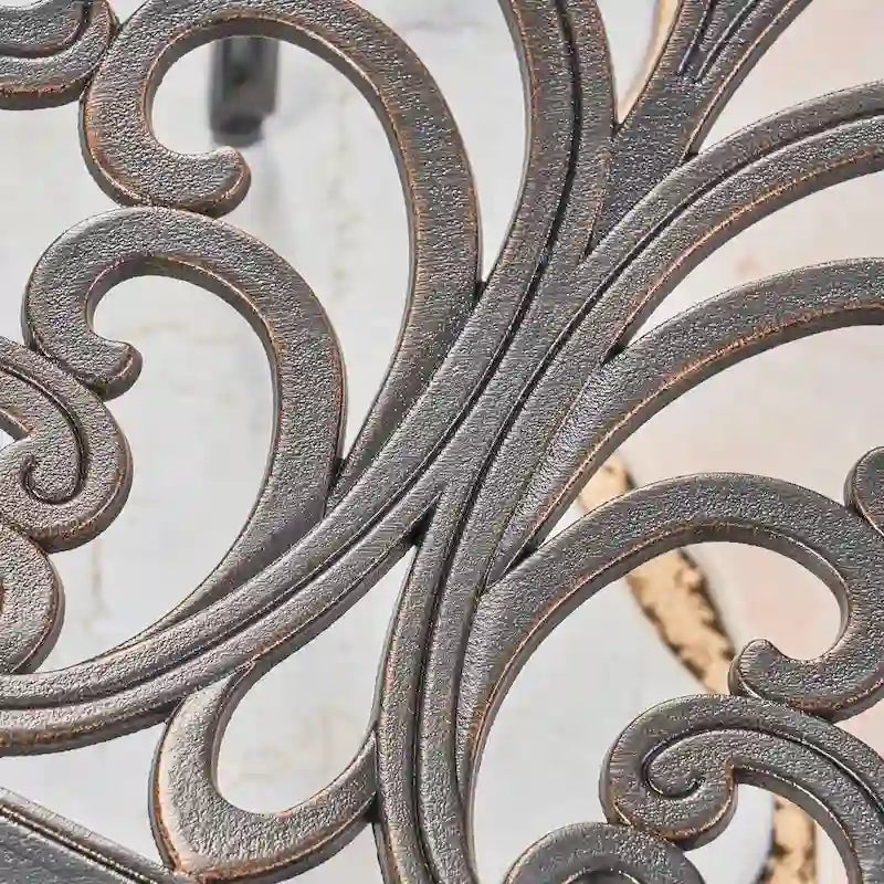 Shiny Copper Outdoor Dining Chair, Queen Anne Style, Set of 2