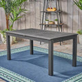 Dark Gray / Natural Expandable Outdoor Acacia Wood Dining Table, Seats 6–8