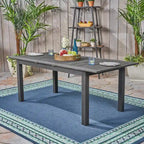 Dark Gray / Natural Expandable Outdoor Acacia Wood Dining Table, Seats 6–8