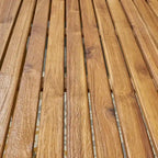 Dark Gray / Natural Expandable Outdoor Acacia Wood Dining Table, Seats 6–8