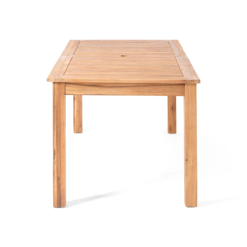 Dark Gray / Natural Expandable Outdoor Acacia Wood Dining Table, Seats 6–8