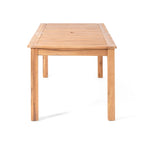 Dark Gray / Natural Expandable Outdoor Acacia Wood Dining Table, Seats 6–8