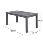 Dark Gray / Natural Expandable Outdoor Acacia Wood Dining Table, Seats 6–8