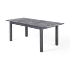 Dark Gray / Natural Expandable Outdoor Acacia Wood Dining Table, Seats 6–8