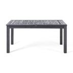 Dark Gray / Natural Expandable Outdoor Acacia Wood Dining Table, Seats 6–8