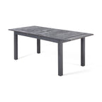 Dark Gray / Natural Expandable Outdoor Acacia Wood Dining Table, Seats 6–8
