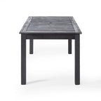 Dark Gray / Natural Expandable Outdoor Acacia Wood Dining Table, Seats 6–8