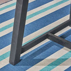 Sandblast Gray/Teak + Black Acacia Wood Outdoor Dining Table for 6