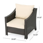 Outdoor Wicker Club Chairs, Grey/Silver, Set of 2