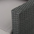 Outdoor Wicker Club Chairs, Grey/Silver, Set of 2