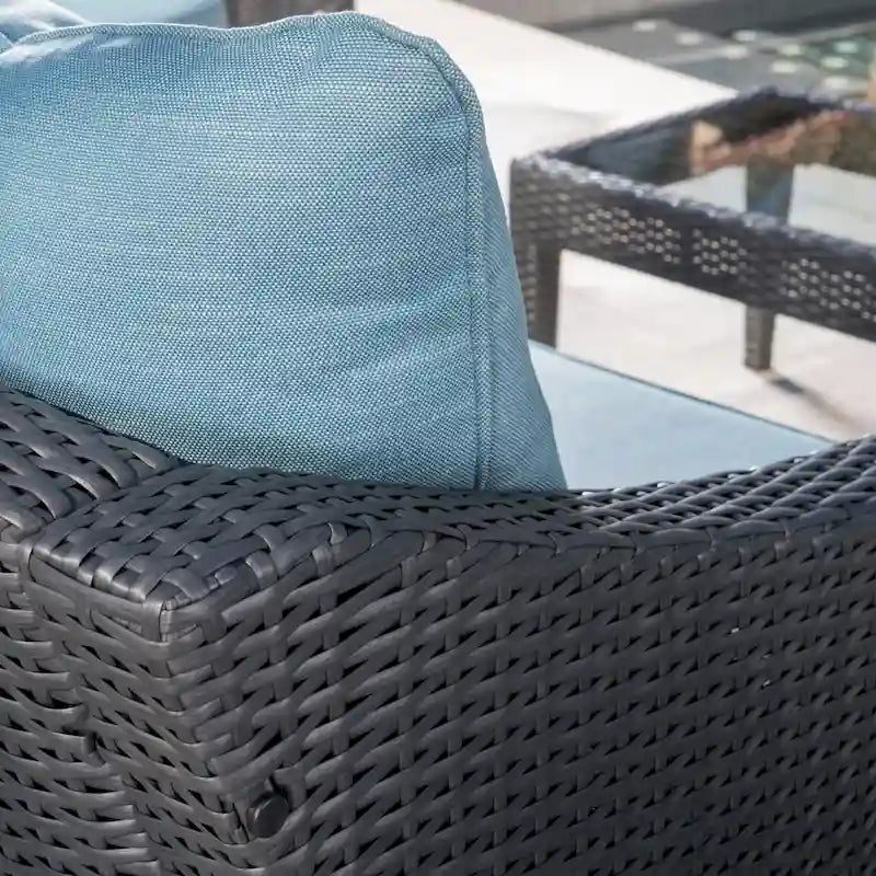 Outdoor Wicker Club Chairs, Grey/Silver, Set of 2