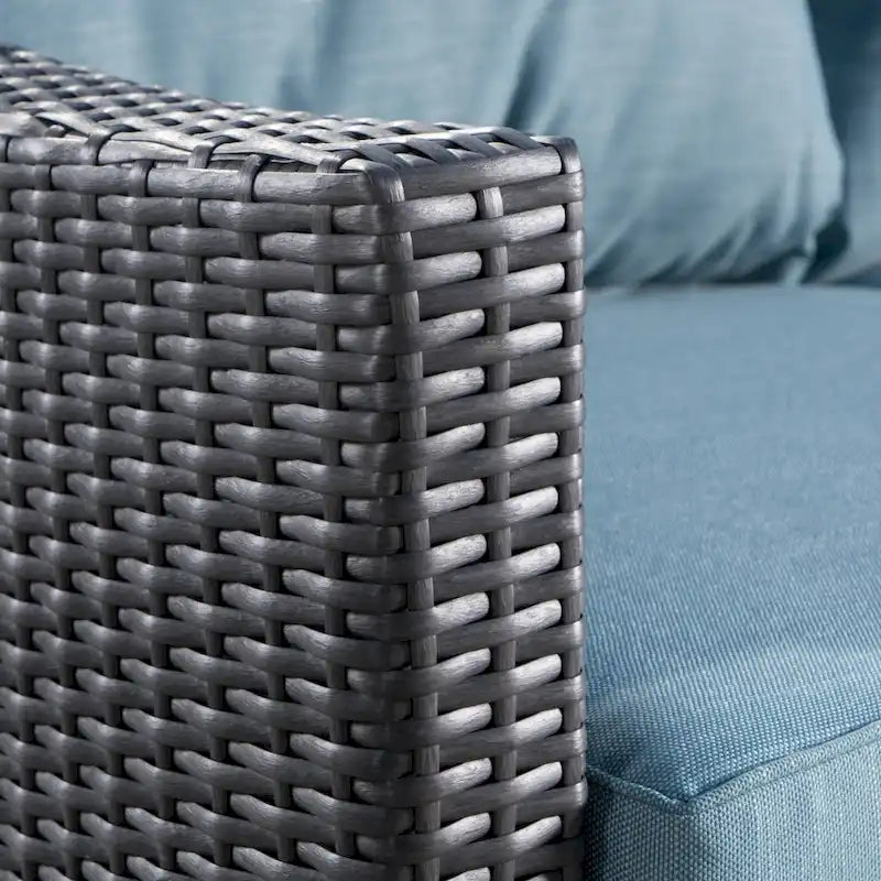 Outdoor Wicker Club Chairs, Grey/Silver, Set of 2