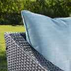 Outdoor Wicker Club Chairs, Grey/Silver, Set of 2