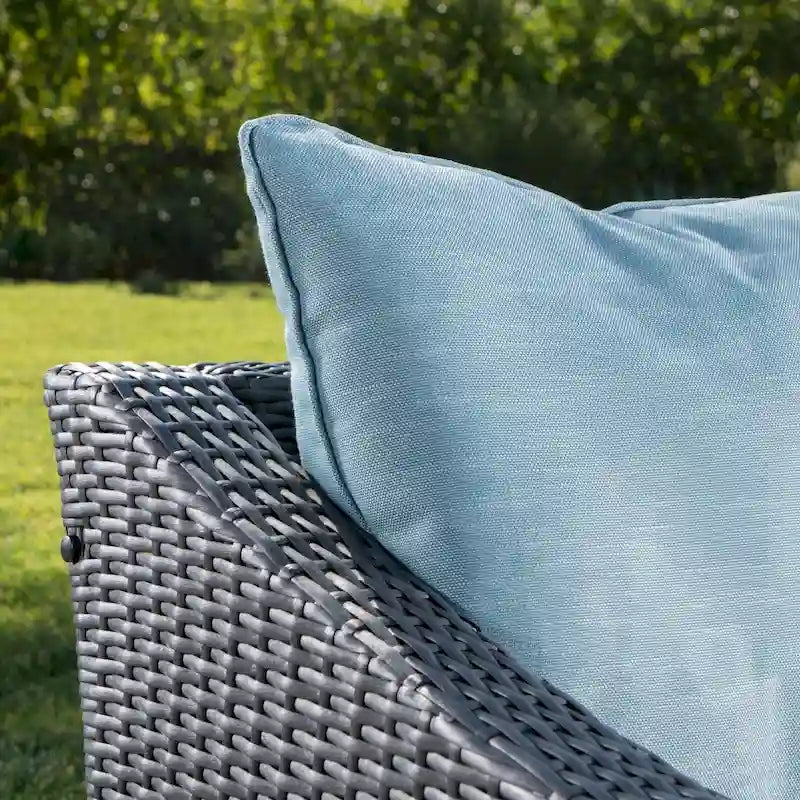 Outdoor Wicker Club Chairs, Grey/Silver, Set of 2
