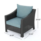 Outdoor Wicker Club Chairs, Grey/Silver, Set of 2