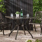 Hallandale Outdoor Cast Aluminum Square Bronze Dining Table (Only) by Christopher Knight Home - 37.00L x 37.00W x 29.53H