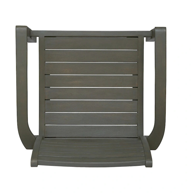 Teak / Grey Acacia Wood Outdoor Dining Chair, Set of 2