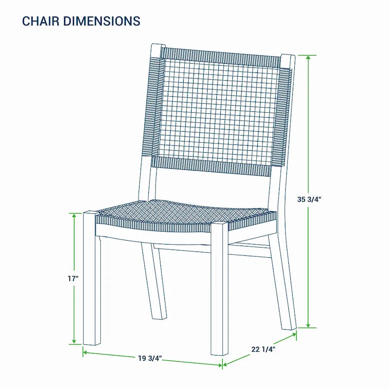 Natural Teak & Honey Wicker Outdoor Dining Chair, Set of 2