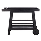 Brown / White / Black / Grey Eucalyptus Wood Indoor Outdoor Bar Cart, 1-Tier, 48"W x 20"D x 32"H