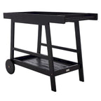 Brown / White / Black / Grey Eucalyptus Wood Indoor Outdoor Bar Cart, 1-Tier, 48"W x 20"D x 32"H