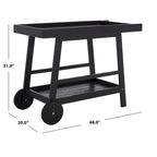 Brown / White / Black / Grey Eucalyptus Wood Indoor Outdoor Bar Cart, 1-Tier, 48"W x 20"D x 32"H