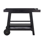 Brown / White / Black / Grey Eucalyptus Wood Indoor Outdoor Bar Cart, 1-Tier, 48"W x 20"D x 32"H