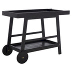 Brown / White / Black / Grey Eucalyptus Wood Indoor Outdoor Bar Cart, 1-Tier, 48"W x 20"D x 32"H