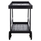 Brown / White / Black / Grey Eucalyptus Wood Indoor Outdoor Bar Cart, 1-Tier, 48"W x 20"D x 32"H